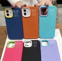 เคสประกบพิมพ์ลายมาใหม่ ลายหมี IP รุ่น 12 pro max (สีน้ำเงิน)