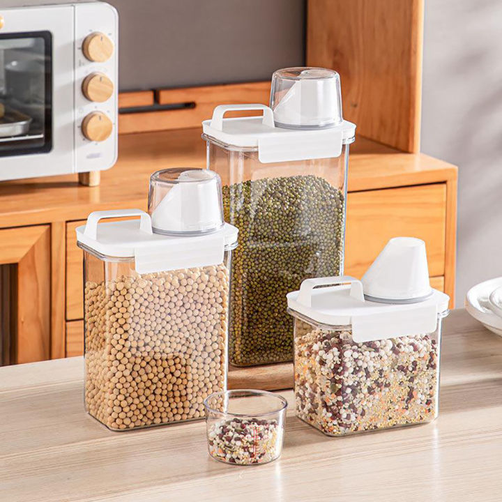 Airtight Cereal Storage Container 2.3L Rice Container for Sugar Beans Flour