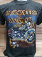 เสื้อ3d เสื้อฮาเลย์ ผ้าบางเทากระ ลายEASYRIDERS OF ONTARIO ลายมอไซต์สวยๆผ้านิ่ม