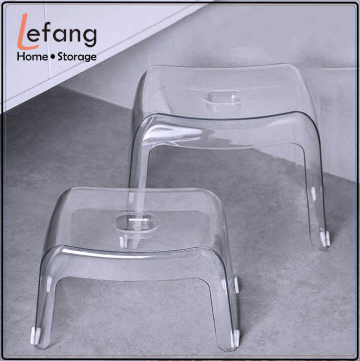Lefang Step Stool Clear Foot Stool Bathroom Shower Stool Used As