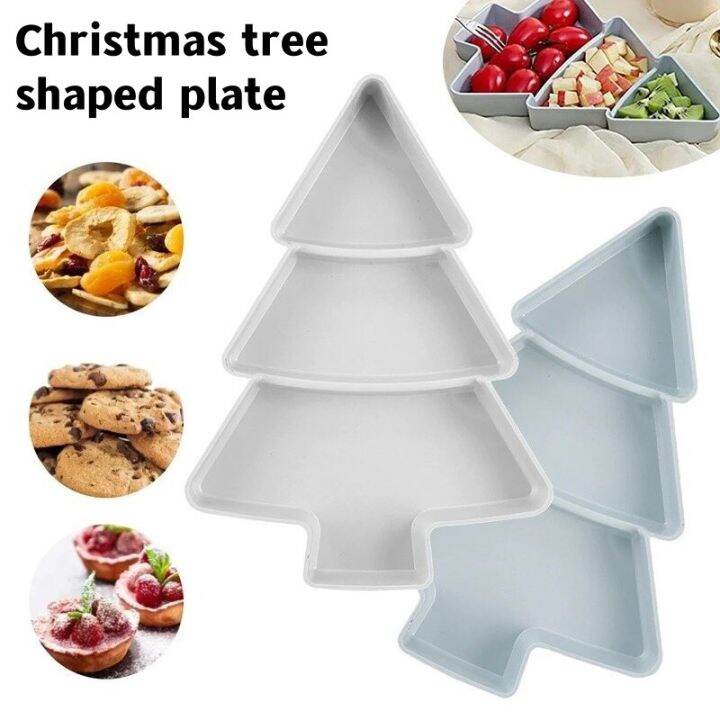Creative Christmas Tree Shape Plastic Tray Desktop Fruit Snacks Candy