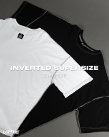 URTHE - เสื้อยืดแขนสั้น ซูเปอร์ไซซ์ ปักป้ายโลโก้ด้านหลัง รุ่น Inverted Supersize