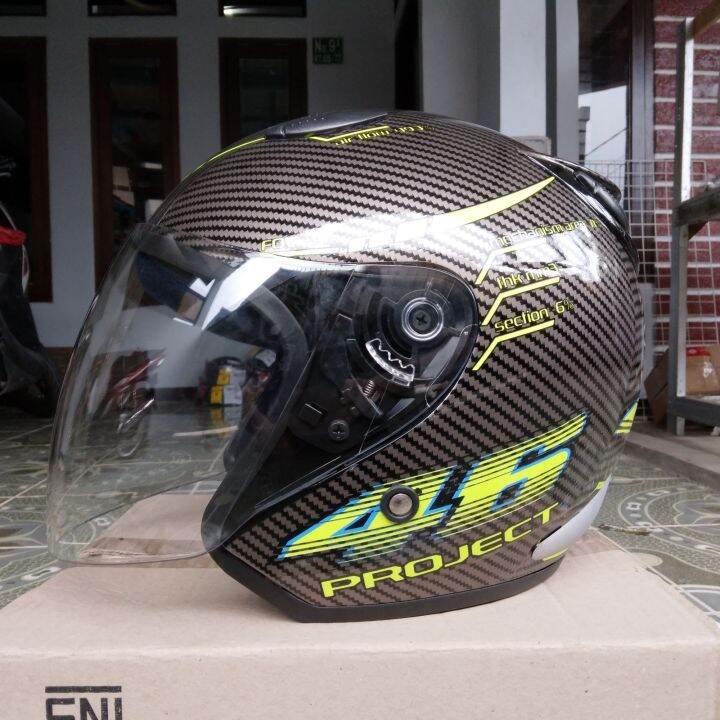 Helm Half Face VR46 AGV CARBON PROJECT M DAN L SNI Lazada Indonesia