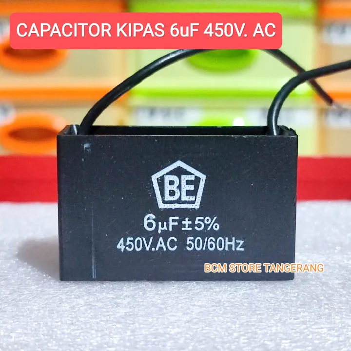 KAPASITOR KOTAK KIPAS ANGIN POMPA AIR 6UF 450V 6 UF 450 VOLT CBB61