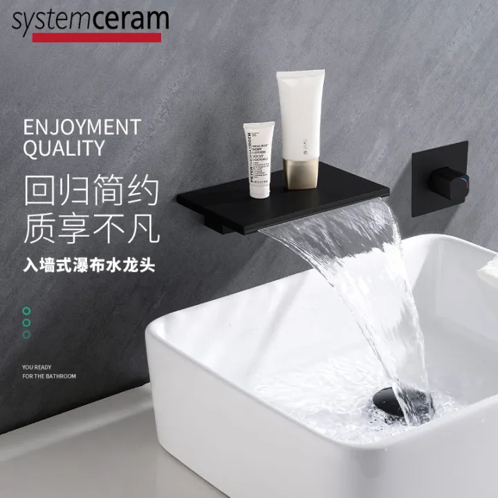 Xitong Concealed WallMounted Bathtub Cylinder Side Faucet Black Hot