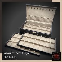 JEWELRY &amp; AMULET BOX กล่องใส่ทองคำ/ใส่พระ 3 ชั้น 63 ช่อง