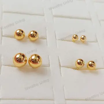 Gold Bead Earrings (Medium size) – Raja Jewelers