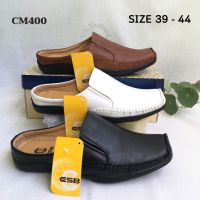 รองเท้าลำลองเปิดส้น รองเท้าหนังเปิดส้น CSB รุ่น CM400 ไซต์ 39-44 สีขาว ดำ และน้ำตาล