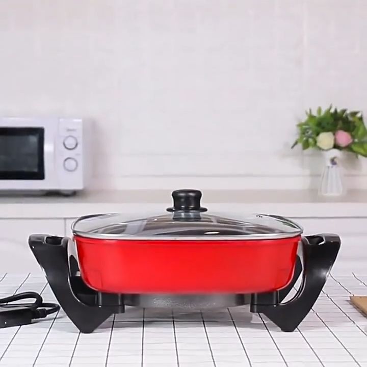 Multi-functional Electric Frying Pan Electric Wok Household Kitchen Cooking  Pot Electric Hot Pot Square Non-stick Cooker - AliExpress