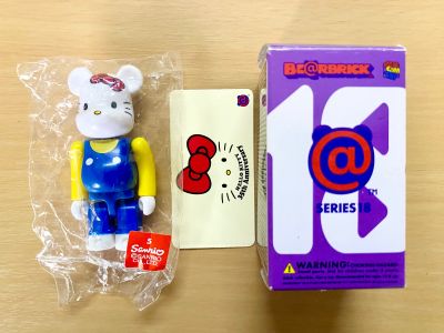 ฟิกเกอร์ bearbrick 100% Series 18 : Hello Kitty (มีการ์ด+กล่องครบ) ของญี่ปุ่นแท้💯 (งาน Medicom toy)