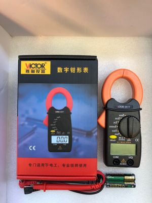 มิเตอร์วัดไฟดิจิตอล VICTOR 6017 คลิปแอมป์จิ๋ว Mini Digital Clamp Meter แคลมป์มิเตอร์  (เทสก่อนส่ง)