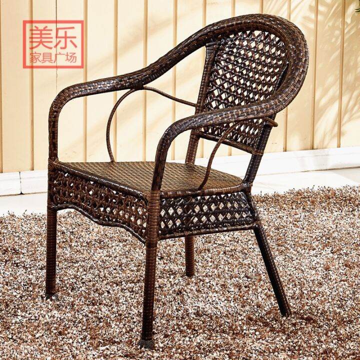 OldFashioned Rattan Chair Single for the Elderly Armchair Household