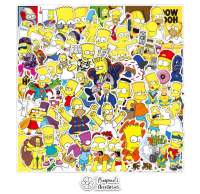 ʕ •ᴥ•ʔ ✿ พร้อมส่ง : สติ๊กเกอร์กันน้ำเคลือบเงาเซ็ทเดอะซิมป์สันส์ | The Simpsons Glossy Waterproof Decoration Sticker Set.