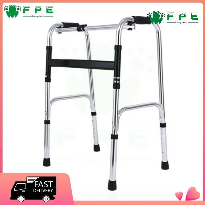 【Fast delivery】Black Adult Walker Multifunctional foldable stainless steel Walking Aid Crutches