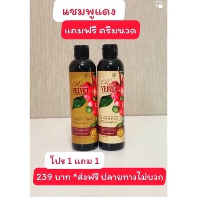 แชมพูสมุนไพรสารสกัดสีแดง 1แถม1 นวดด 1 แชมพู1 Red velvet🍒ลดคันรังแคผมบางผมน้อยสร้างรากผมใหม่ บำรุงลึกถึงโคนผม⚡️