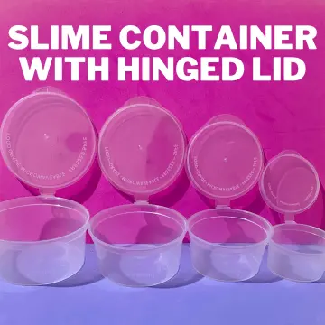 Bcloud 12Pcs Clear Slime Storage Round Plastic Box Container Foam Ball Cups  with Lids 