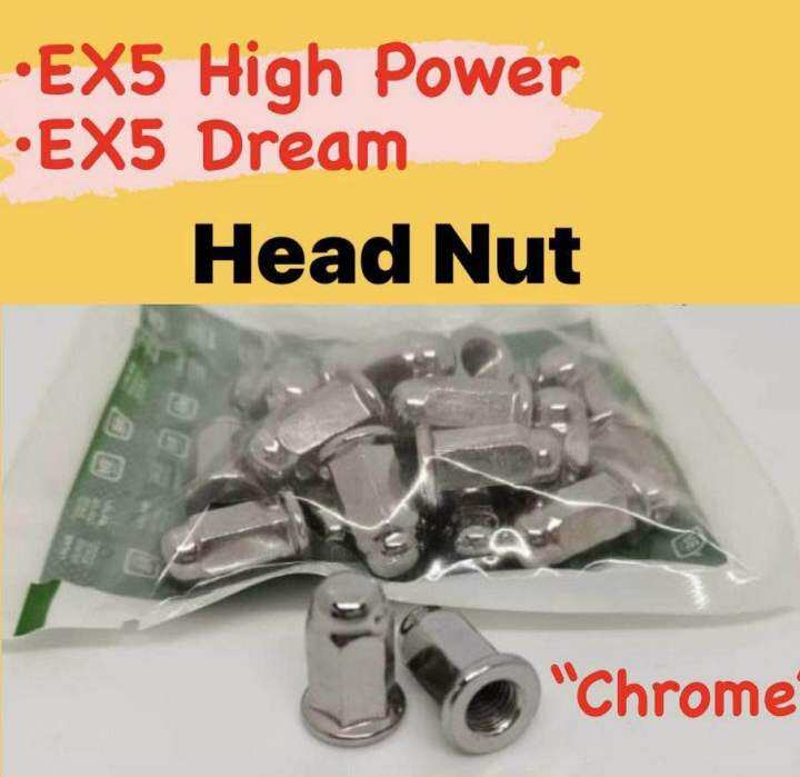 (1pcs 1biji ) HONDA EX5 EX5 DREAM HEAD NUT CP CHROME /// EX5 HIGH