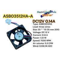 ASB03512HA พัดลม DC12V 0.14A เสียงเงียบ 3สาย(FA10020)