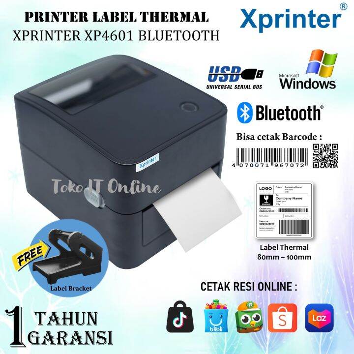 Xprinter XP4601 Printer Thermal Cetak Stiker Label Resi Olshop A6 100mm ...