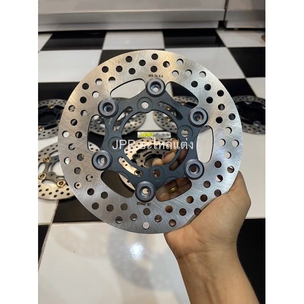 จานแต่ง-brembo-เบรมโบ้4รู-200mm-ใส่รถ-mio-fino-nouvo-เวฟ-125-เวฟ-110-ไส้ดำ-มีหมุดเงิน-หมุดชา-หมุดดำ-หมุดเทา