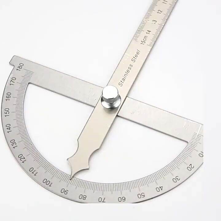 Penggaris Busur Derajat / Sudut Besi / Stainless Steel Protractor ...