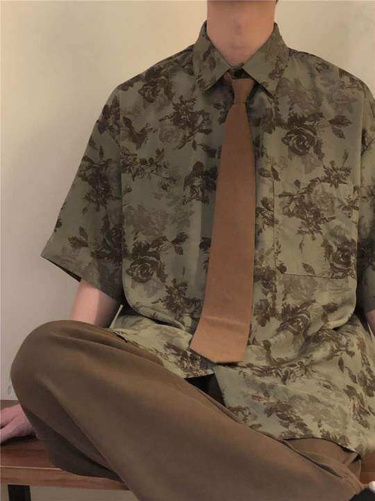 slurboyy-leaves-vintage-necktie-เสื้อเน็กไทด์วินเทจ-sb0752