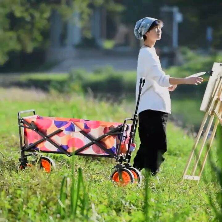 8inch Outdoor Foldable Camping Cart Picnic Cart Portable Picnic Trolley