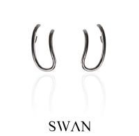 SWAN - Lara Climb Earring ต่างหูเงินแท้ ต่างหูเจาะ ต่างหูทรงโค้ง ต่างหูเงินเกลี้ยง