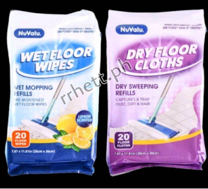 rrhett.ph NUVALU ANTIBACTERIAL WET DRY WIPES FOR FLOORS MESH SHEETS