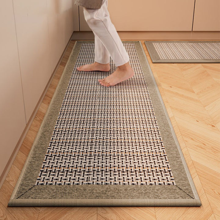 Long Non-Slip Kitchen Mat Cover Absorbent Entrance Door Mat Carpet Bath  Carpet Outdoor Corridor Area Carpet Water-absorbent and oil-proof foot pad