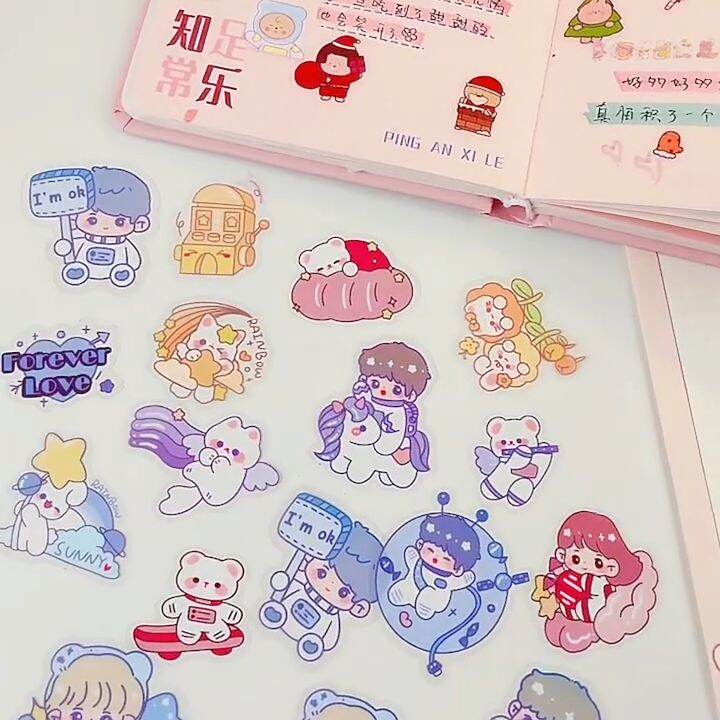 💎💫GROCELY💫💎 1 SET STICKER AESTHETIC GAMBAR KARTUN SPACE ANAK ANIMASI