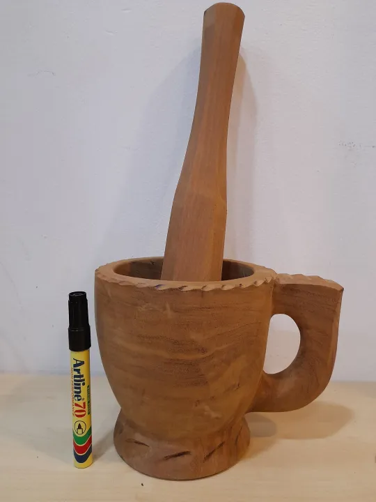 Belian wood mortar pestle kitchen cooking lesung kayu Lazada