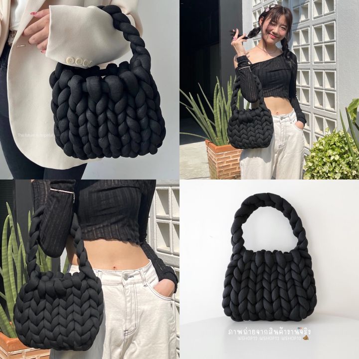 bs-กระเป๋า-jumbo-knit-bag-กระเป๋าถักเส้นยักษ์-ใหญ่น่ารักหนุบหนับ