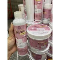 Keratin goat milk (กระปุกชมพู )แชมพูสระผมเคราตินผสมสารสกัดจากนมแพะ ผมนุ่มไม่แตกปลาย ขนม250ml +ทรีทเม้นท์เคราสกัดจากนมแพะ ขนาด500 ml