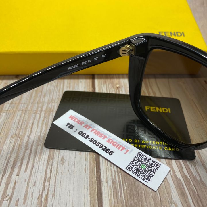 แว่นตากันแดด-fendi-ของแท้100-รุ่น-fs5282-001-black-yellow-รับประกันศูนย์1ปี