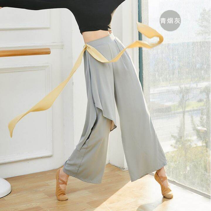 Modern Dance Practice Costume Pants, Women's Loose Flowing Wideleg