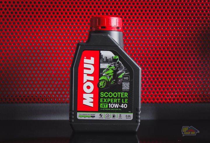 น้ำมันเครื่อง-motul-scooter-expert-le-10w40-mb-กึ่งสังเคราะห์-ขนาด-0-8ml-ของแท้-100-ลิตรละ-229