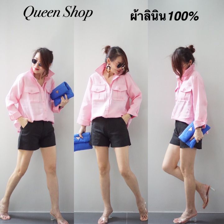 เสื้อเชิ้ตแขนยาวลินินแท้100-ใหม่ล่าสุด-สวยดูดีมาก