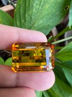 Lab Citrine Octagon เหลี่ยม  22 กะรัต CARATS ....(1 เม็ด PIECES) สังเคราะห์ SYNTHETIC  21X14 MM มิลลิเมตร