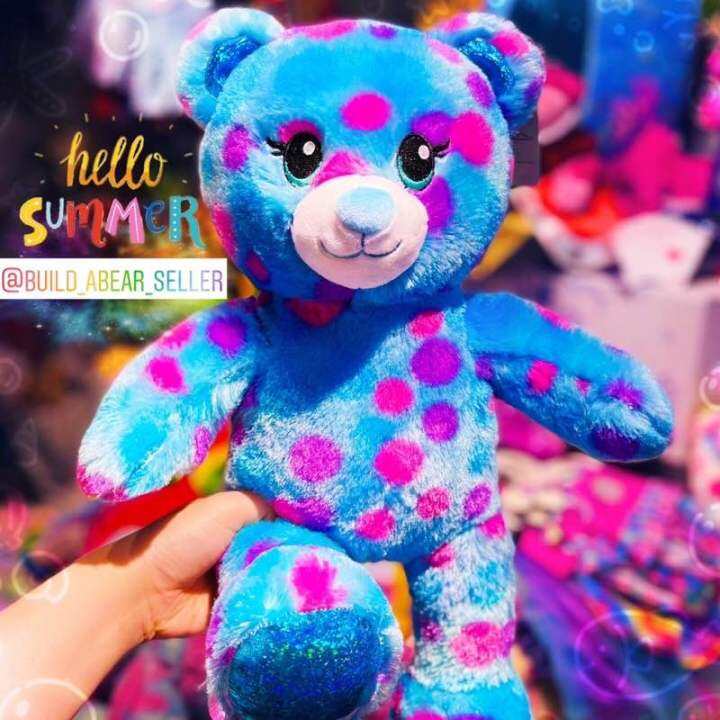 ตุ๊กตาบิ้วอะแบร์-summer-หมีปะการัง-polkadot-รุ่นใหม่-build-a-bear-workshop-สินค้ามือสองสภาพดีนำเข้าจากอเมริกาแท้