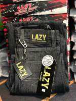 Lazy ดีเทลใหม่ ปักกระเป๋าเล็ก 15oz เอวสูง