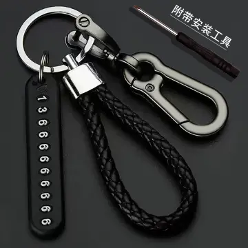 Leather Car Keychain, Car Automotive Key Chain With Anti-Lost D-Ring,  Simple Key Chain Key Key Ring Lanyard Pendant For Men Women