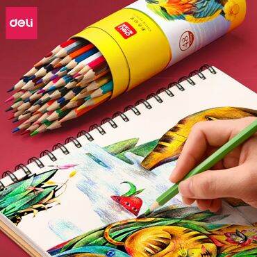 Bút Chì Màu Nước Cao Cấp Deli - Tặng Kèm Cọ Tán, Hộp Bút Chì Màu Gỗ Tự  Nhiên Vẽ Chuyên Nghiệp, Thiết Kế, Phác Họa - Bộ 24/36/48/72 Màu - Hộp Thiếc  - 6521 | Lazada.Vn