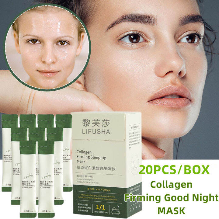 20Pcs Collagen Sleeping Mask Firming mask Good Night Jelly Mask Nowash