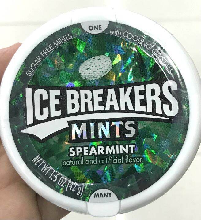 Ice Breakers Mints Spearmint 42g Sugar Free Mints with Cooling Crystals