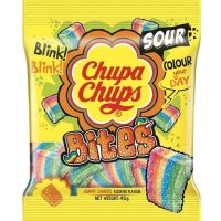 จูปาจุ๊ปส์ ซาวร์ ไบท์ เยลลี่เคี้ยวหนึบเปรี้ยวจี๊ด Chupa Chups Sour Bites Assorted Flavor Gummy Candy 90g.