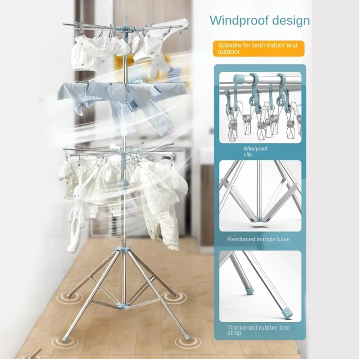 Dulcii 3Tier Collapsible Clothes Drying Rack Folding Laundry Garment
