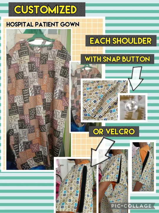 Patient gown adult with shoulder velcro or snapbutton Lazada PH