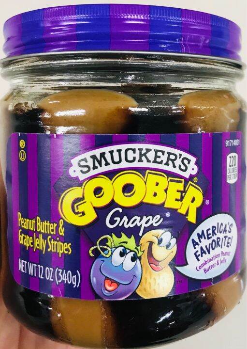 Smucker’s Goober Grape Spread 340g Peanut Butter & Grape Jelly Stripes ...