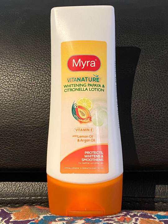Myra E VitaNature Whitening Papaya & Citronella Lotion (175mL) Lazada PH